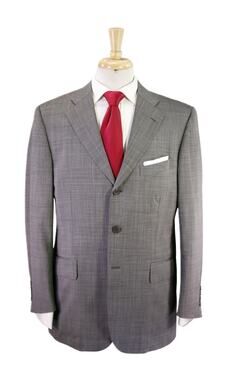 Paul Stuart Gray Black Tic Woven Wool Mohair Suit 40R